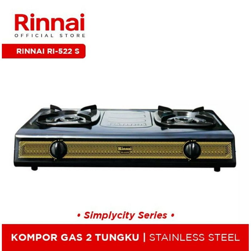 Kompor rinnai RI 522 s / 522s sun burner teflon