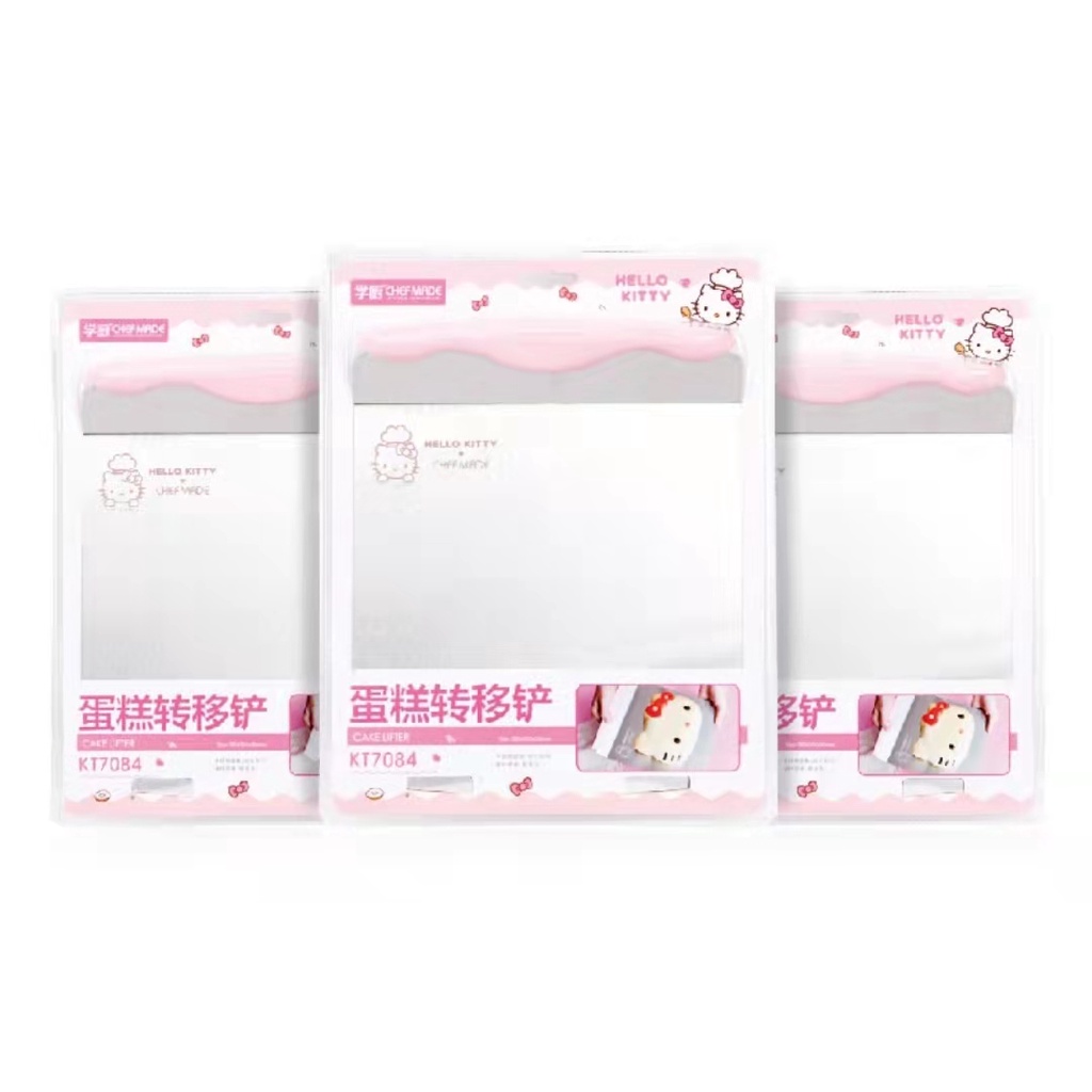 Hello Kitty Chefmade KT7084 Cake Lifter Pengangkat Kue Nampan Scrapper Jumbo Tray Stainless Steel Warna Pink