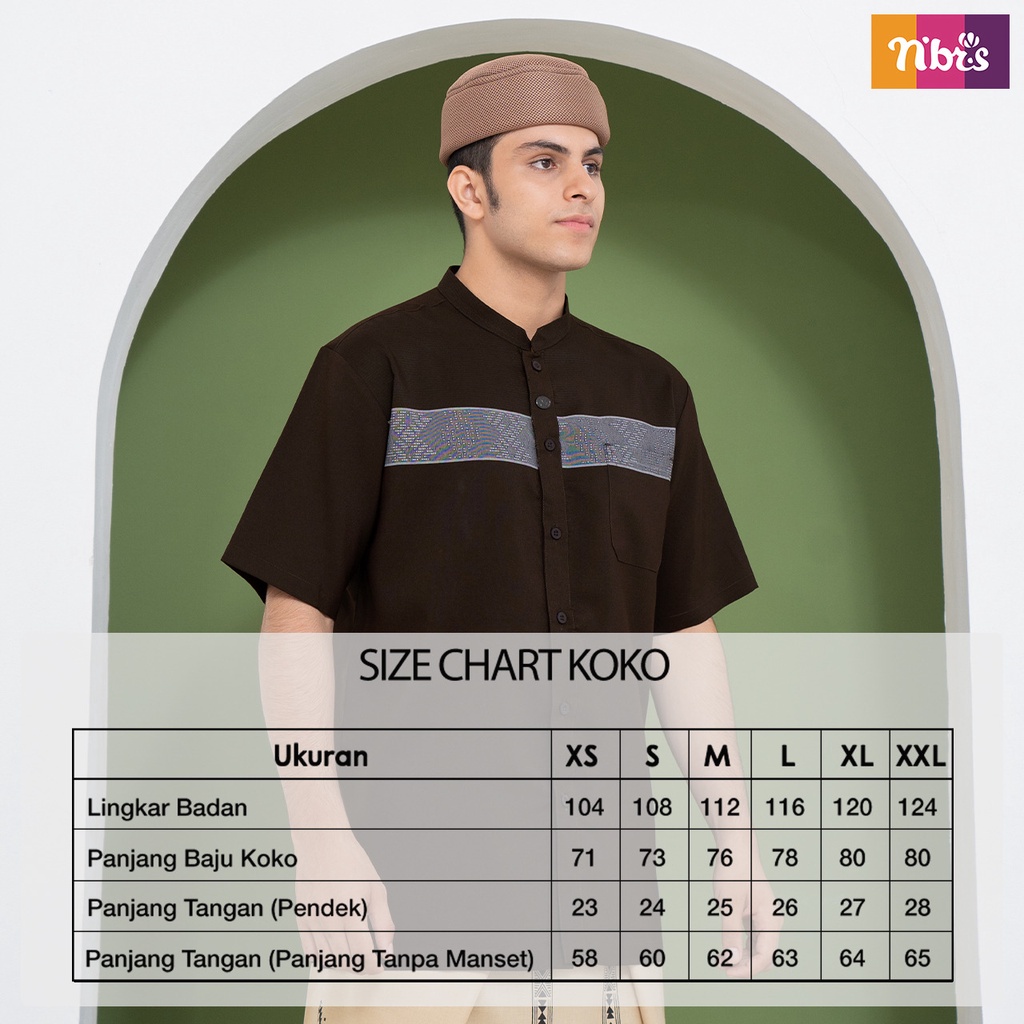 Nibras Koko NK 98 Koko Muslim Modern Bahan Pieces Dyed Poly Rayon Kemeja Terbaju