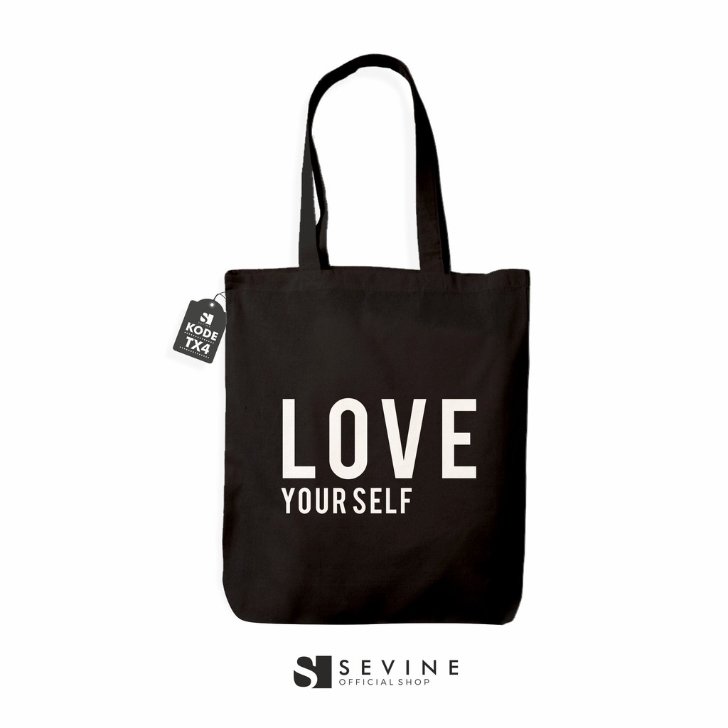 Sevine Totebag Sablon Tas Fashion Wanita Tote Bag Resleting quote motivation - TX