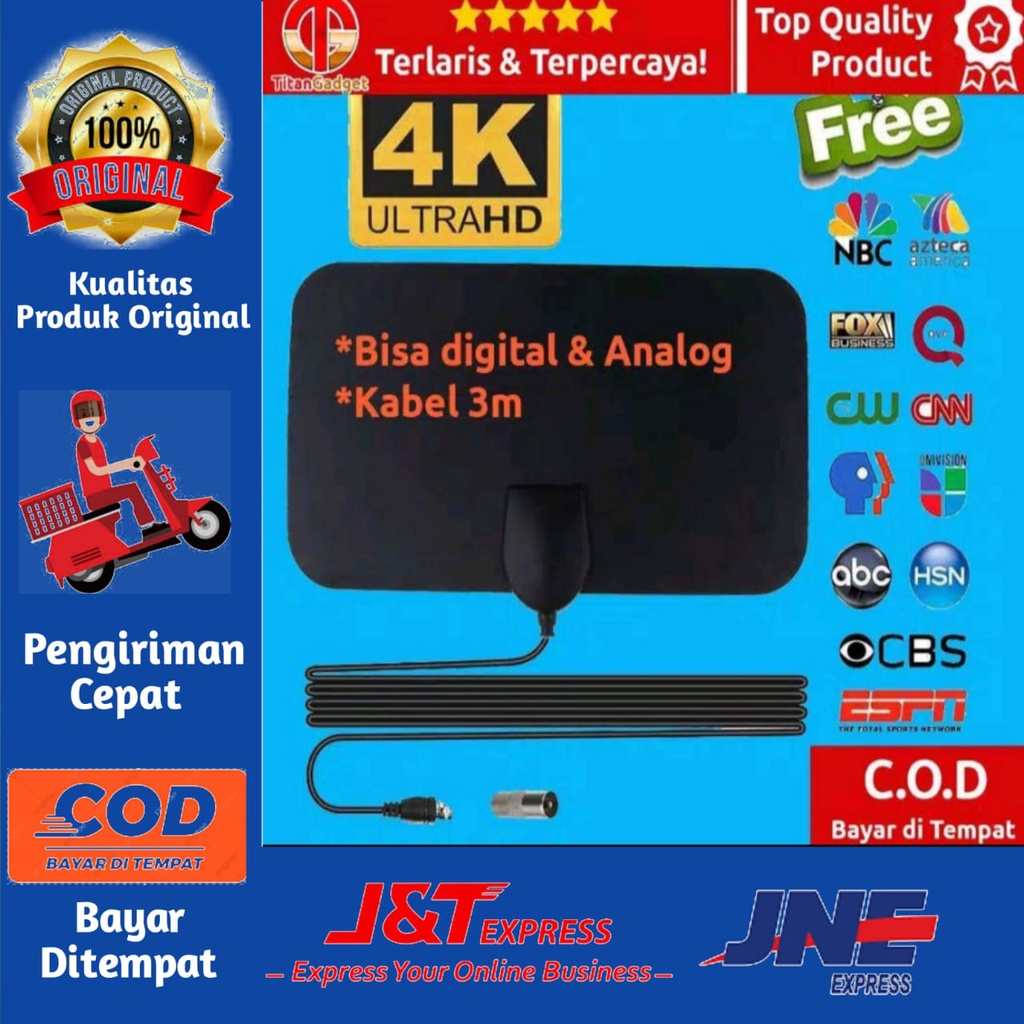 BONUS BOSTER &amp;KEPALA CHARGER [TERLARIS] Taffware Antena TV Indoor