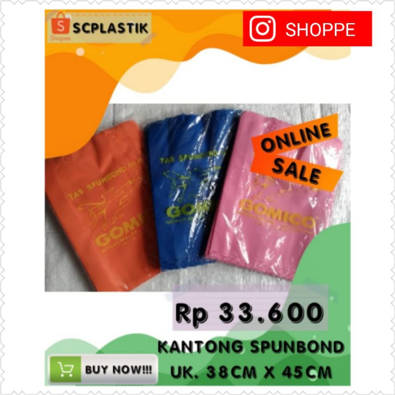 

Kantong Tas Spunbond Tali Uk.38cmx45cm Warna RANDOM