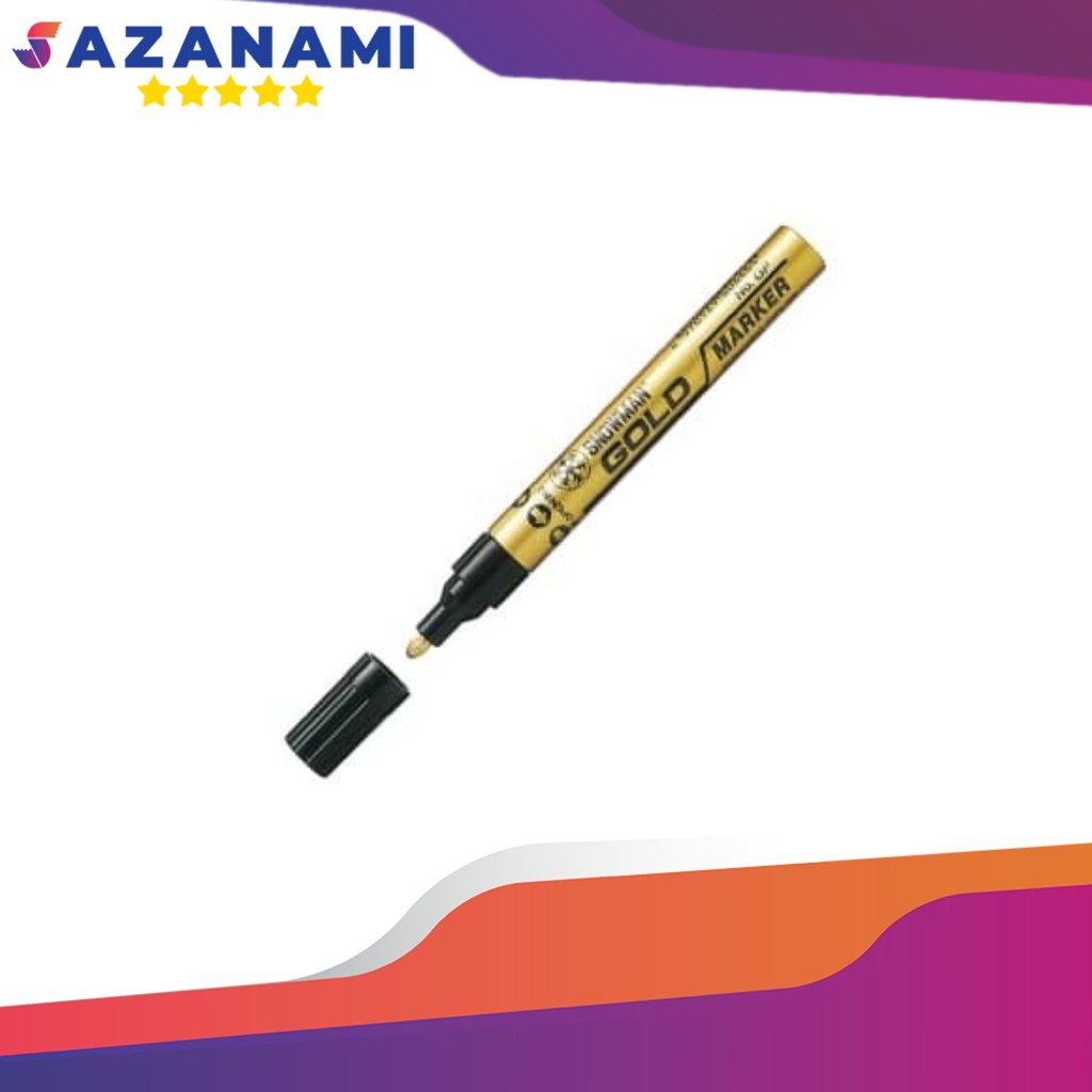 

SPIDOL SNOWMAN GOLD PAINT MARKER SNOWMAN FINE GOLD SPIDOL EMAS GP12