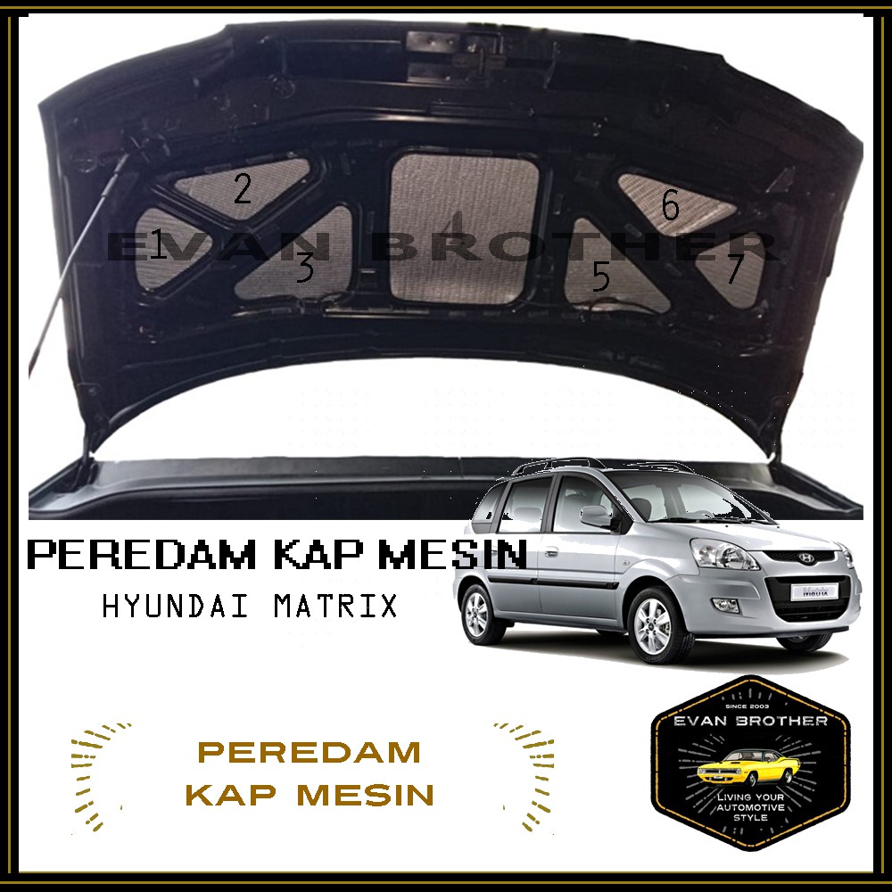 Peredam Panas Kap Mesin Mobil Hyundai MATRIX / Peredam Panas Kap Mesin