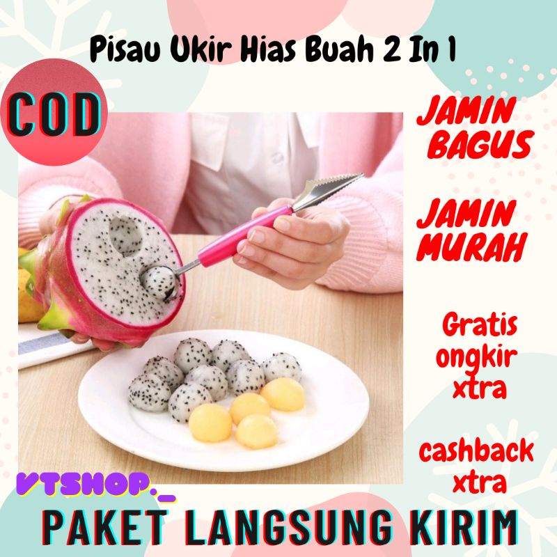 

V352 - Pisau Ukir Hias Buah Bulat 2 Sisi / Stainless Steel Fruits Carve Knife