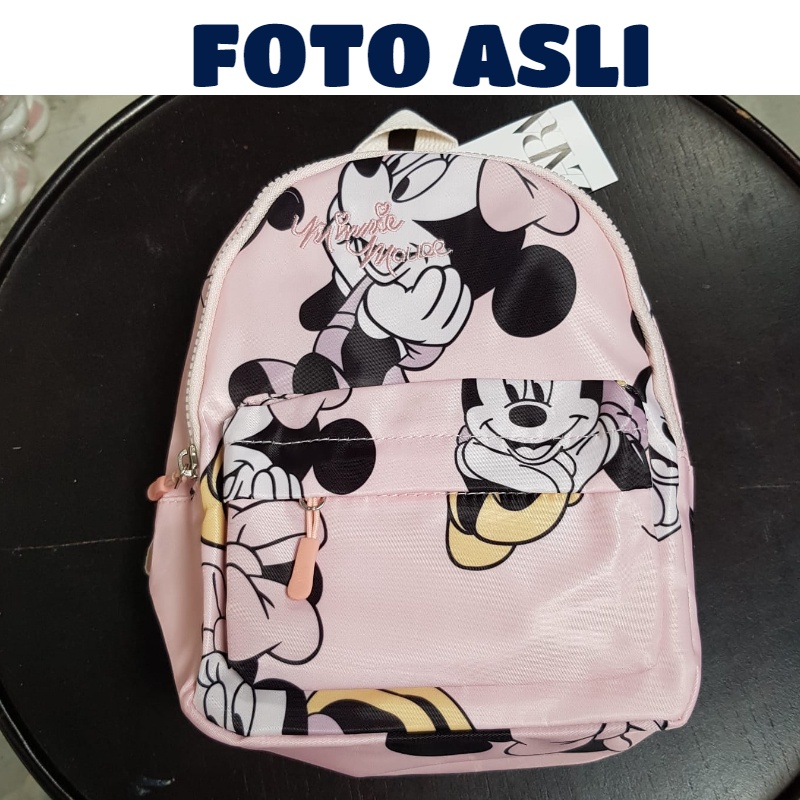 Tas Ransel Anak Import - 33669 - Termurah Toddler Minnie Mouse Print Pink Backpack Korean Style Trendy