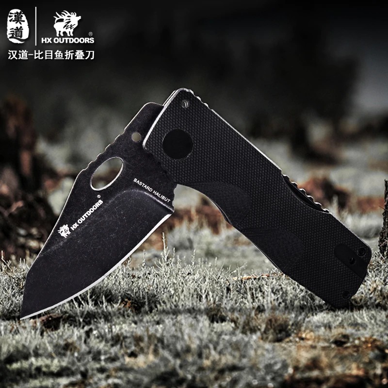 HX Outdoors Small Folding Knife D2 Steel , G10 Handle Camping tool Hunting Knife Survival Multi