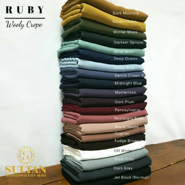 Kain Sultan Ruby Woolycrepe Sultan Wollycrepe Sultan Wollycrepe Premium Crepe Arab Kain Abaya Sultan Shopee Indonesia