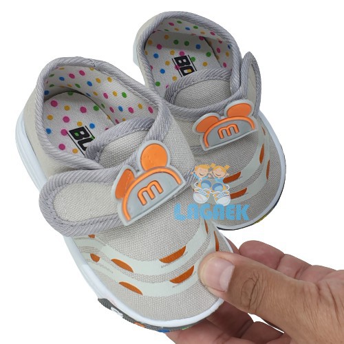 Sepatu Bayi Laki Laki IMPORT Lentur Usia 6 - 12 Bulan Bunyi Toet Reject Layak Pakai - Sepatu Anak Cowok Minus Dikit[SEPATU REJECT]