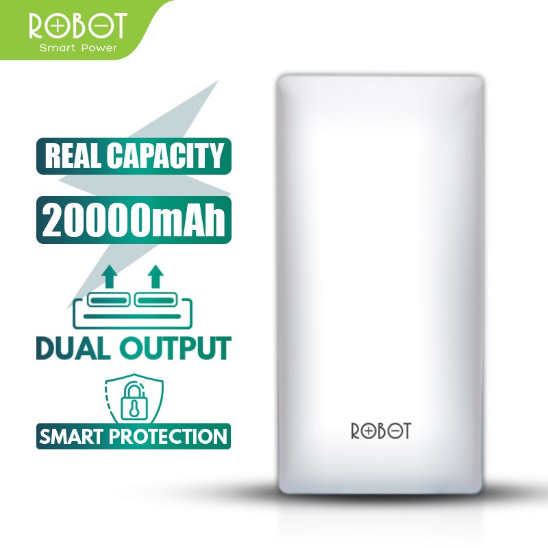 PowerBank ROBOT 20000mAh RT20 Dual Input &amp; Dual Output Original - Garansi Resmi 1 Tahun