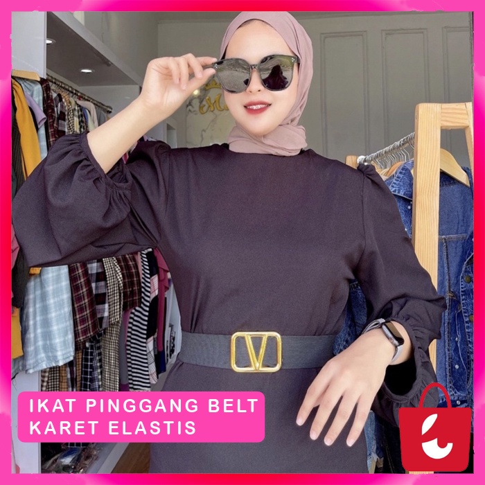 [Terbaru] Ikat Pinggang Karet Elastis Wanita Belt  V Tali Pinggang Wanita Belt H Kekinian Terbaru Karet Melar Fashion Wanita