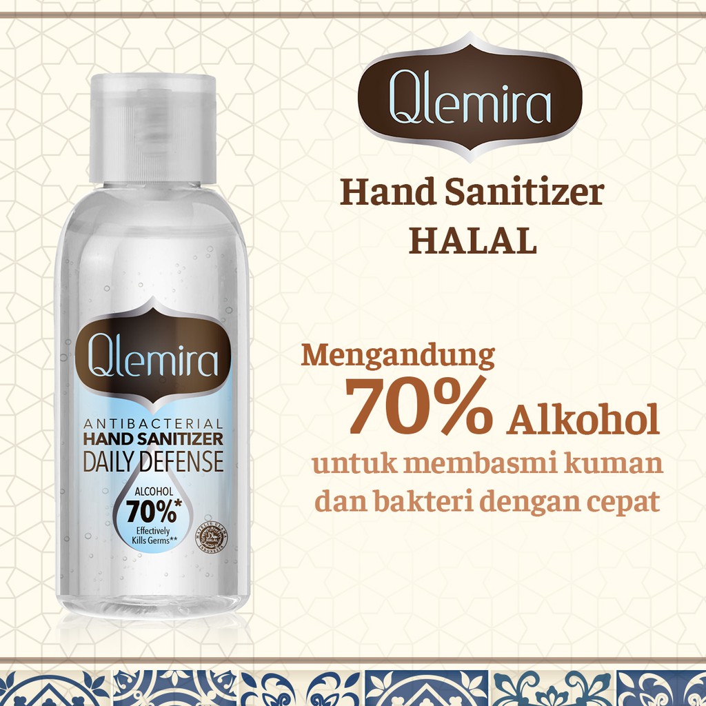 Qlemira Anti-Bacterial Hand Sanitizer Halal 60 mL - Alkohol 70% by Makarizo-1