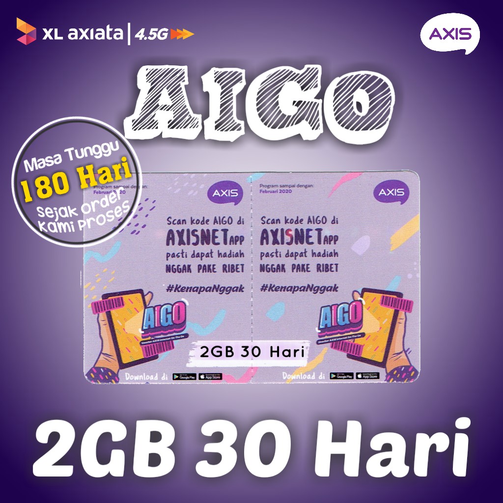 PV VOUCHER AXIS AIGO 2 GB 30 HARI VOUCHER AIGO MURAH