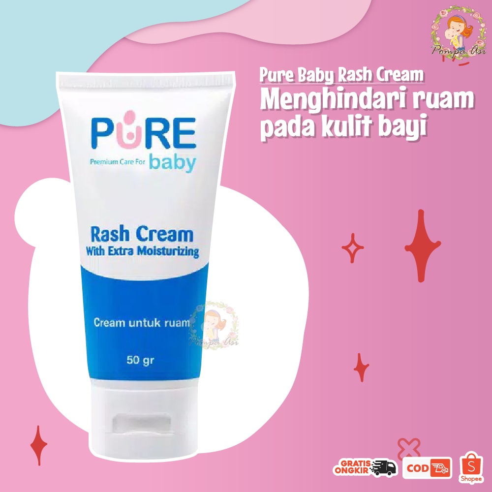 Pure Baby Rash Cream 50gr Krim Anti Ruam Dan Iritasi Bayi PureBB Pure Baby By Mallpompaasi