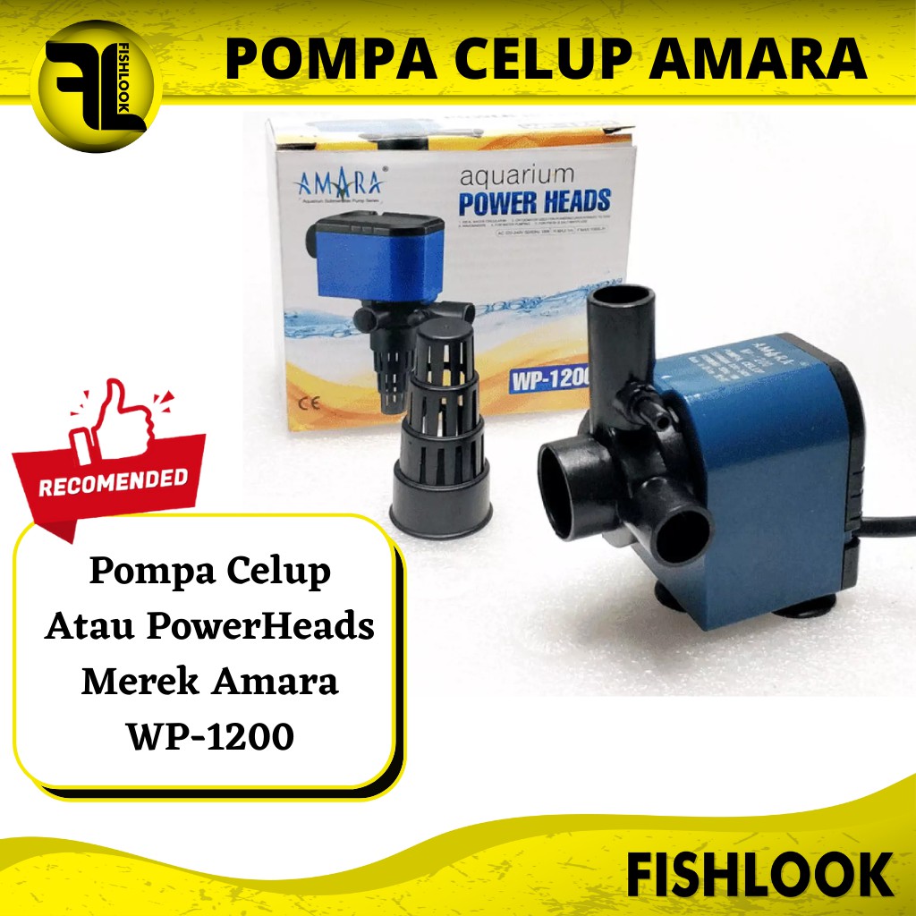 Mesin Pompa Celup Power Head Amara WP-1200 WP1200 Aquarium Akuarium aquascape ikan hias