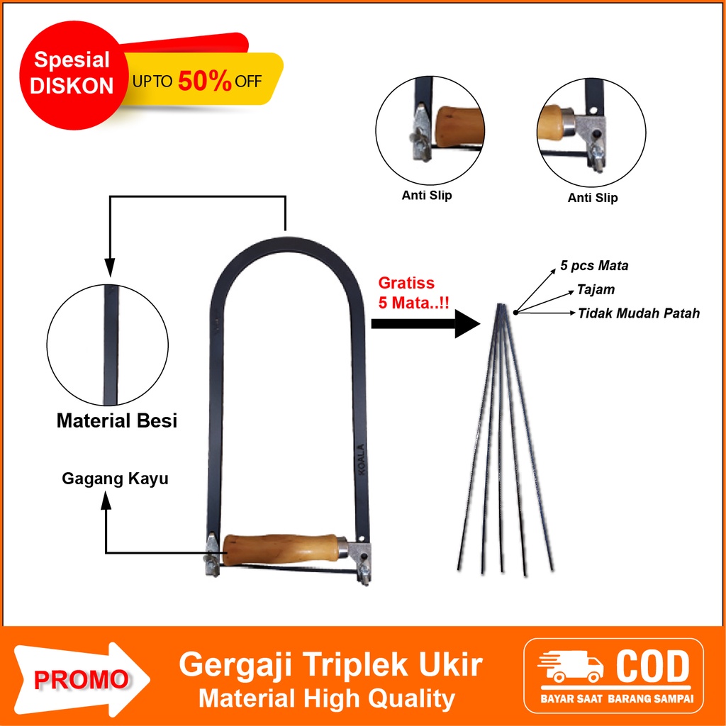 Gergaji ukir Triplek Kayu Manual Alat Ukir Pemotong Kayu Triplek Murah