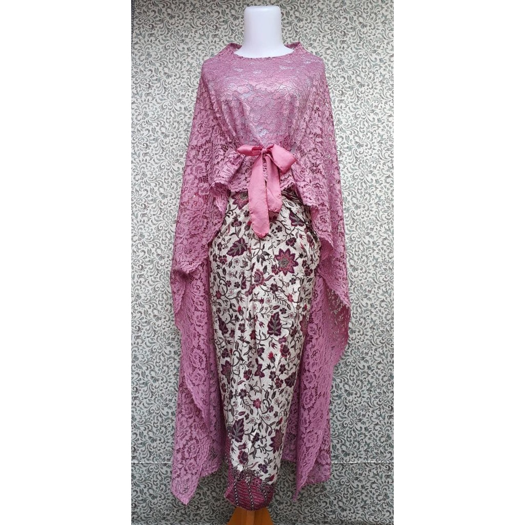 kebaya brukat cape long trendy