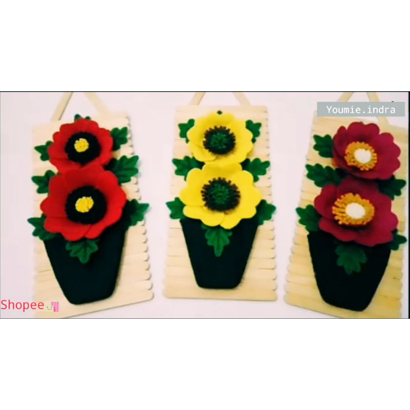HIASAN DINDING BUNGA KAIN FLANEL // KREASI KAIN FLANEL