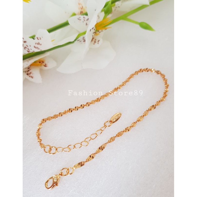 Gelang Tangan kaki xuping Plintir ready siap kirim perhiasan import xuping lapis emas 18k