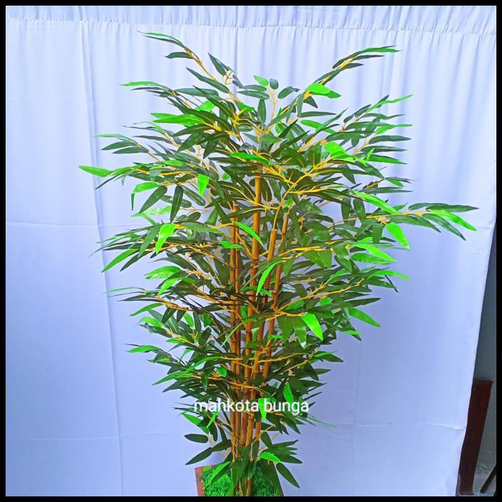 Pohon Bambu Kuning- Tinggi 150Cm Daun Artificial- Daun Plastik