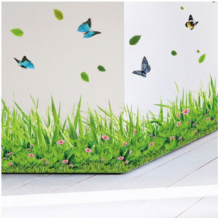 RELIZA WALL STICKER RUMPUT HIJAU GREEN GRASS GARDEN STIKER DINDING XL7180