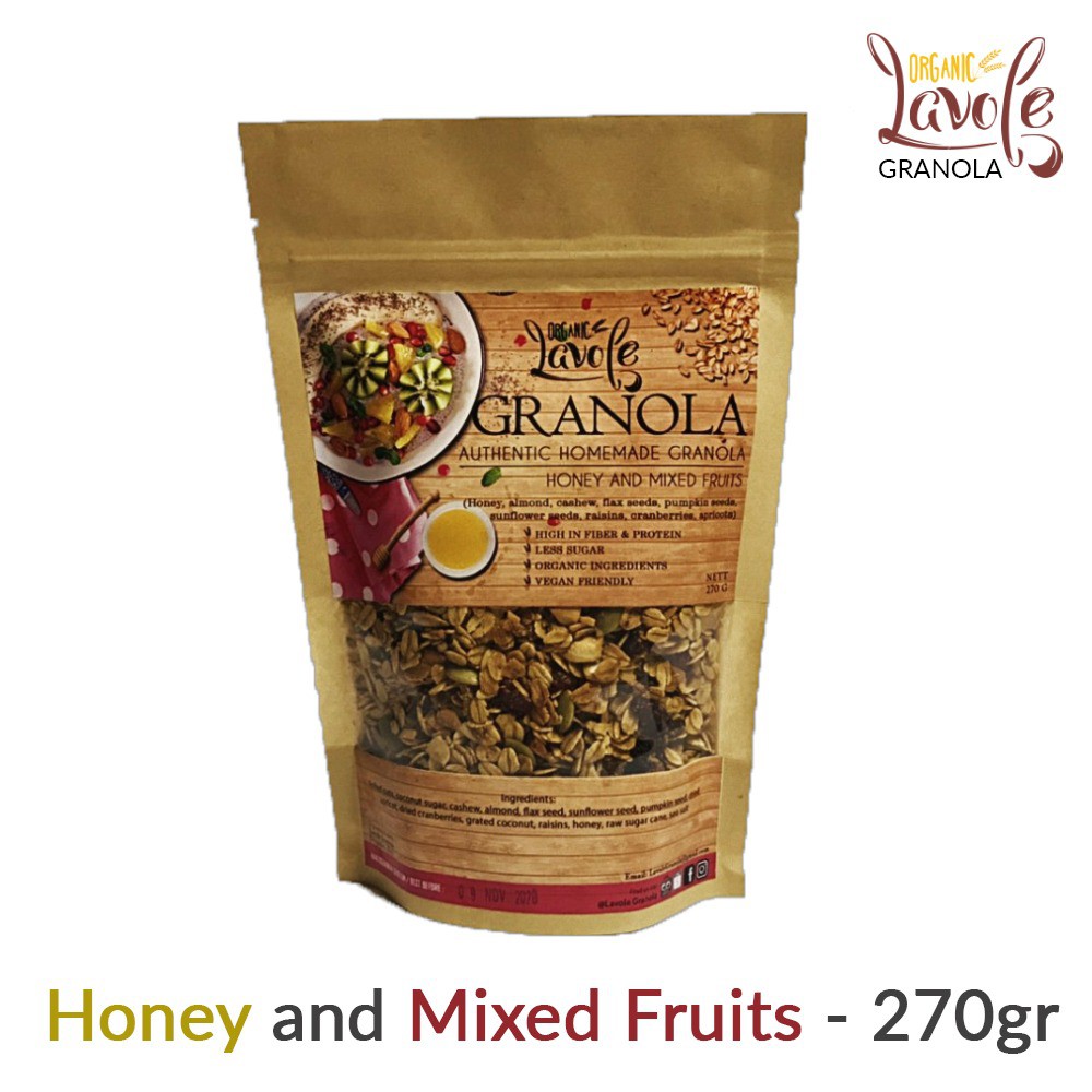 

Lavole Granola - Honey and Mixed Fruits 270gr (Vegan Friendly)