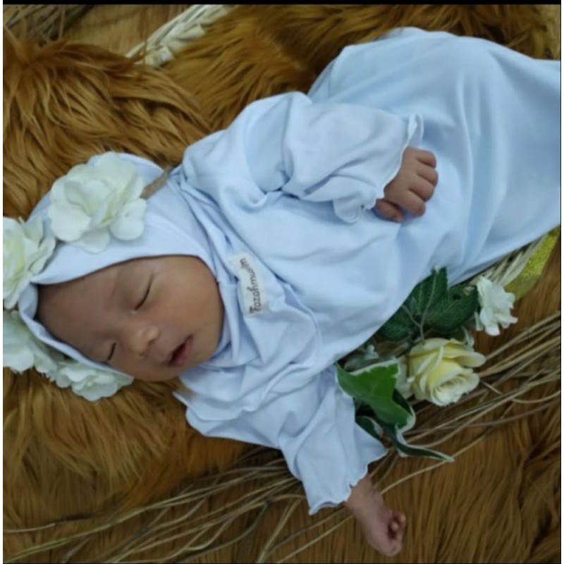 Gamis bayi newborn putih polos aqiqah akikah anak perempuan