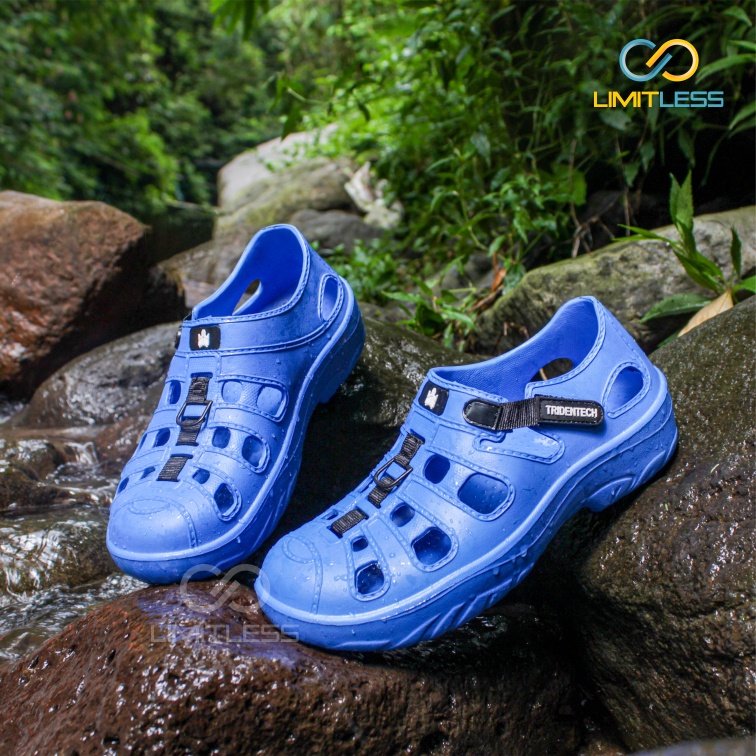 Sandal Pria Slip On Memancing Sandal Tridentech Selop Slop Tidak Licin Di Tanah Kuat Nyaman Sepatu Sendal Cowok Bahan Eva Anti Slip