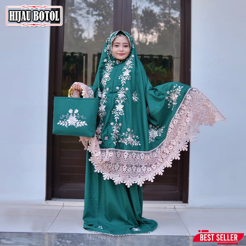 Mukena Dewasa Supersilk Mukenah Jumbo Full Renda Bordir Mukena Khadijah Jumbo Wanita Dewasa Renda