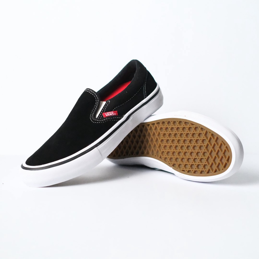 SALE DISKON! V4NS PRO SLIP-ON BLACK/WHITE 100% ORIGINAL BNIB