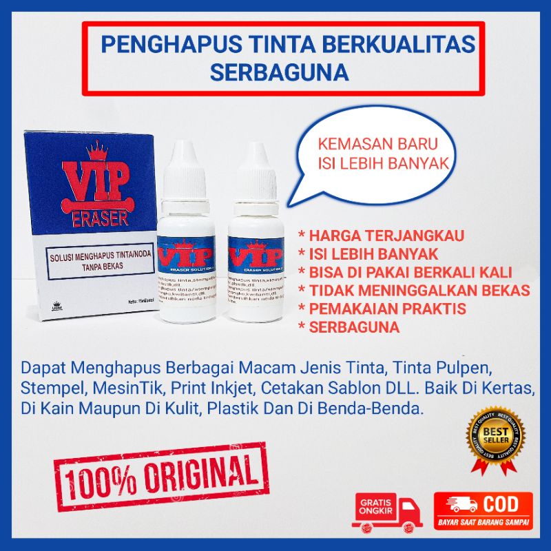 

Penghapus Tinta Pulpen, Stempel, Mesin Tik Pembersih Noda Tinta Di Kulit&Di Kain(VIP ERASER)