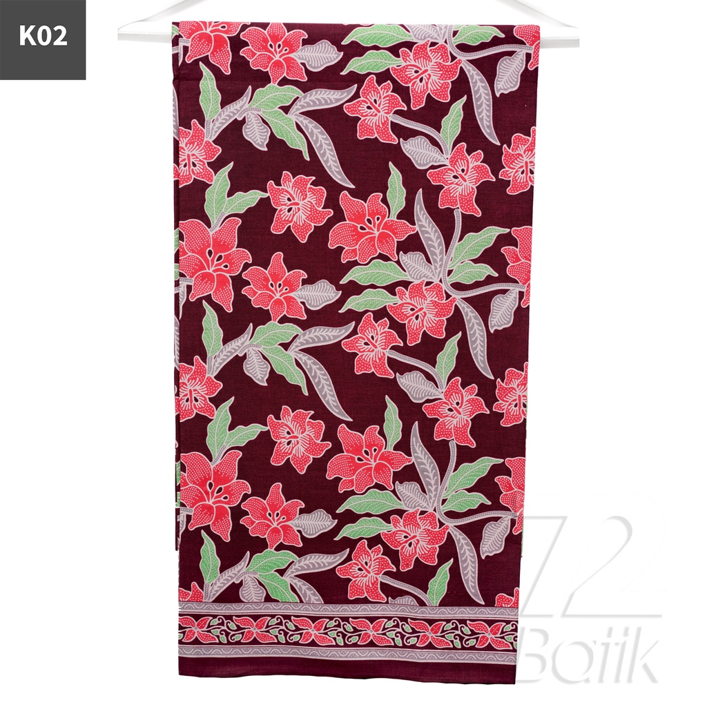 KAIN BATIK PREMIUM Bahan Katun Motif Kembang Kamboja Warna Hitam 721799 Cap 72 Jarik Jarit Samping Kebat Panjang Batik Katun Modern Premium Bahan Seragam Batik Pernikahan Kantor Keluarga Murah Kamen Jadi Batik Bali Lembaran