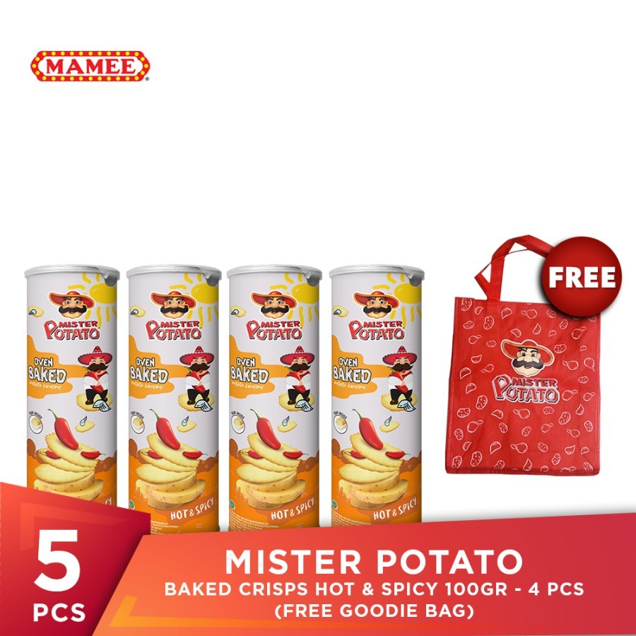 

Mister Potato Baked Crisps Hot & Spicy - 4 pcs (Free Goodie Bag)