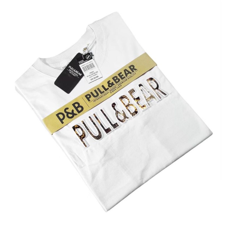 KAOS T-SHIRT PULL&amp;BEAR CAMO LEOPARD/FOIL PREMIUM HIGHT QUALITY FULLTAG&amp; LEBEL