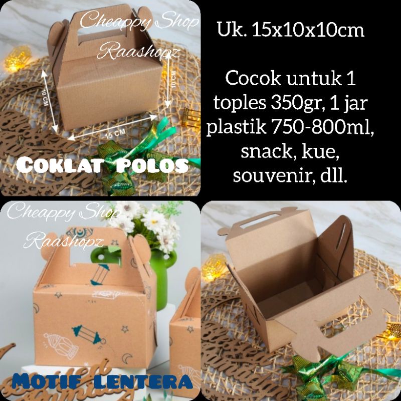 

Box 1 toples 350gr Box 1 Jar 350gr box snack box kue kering box jinjing box tenteng Box lebaran 1 toples 350gr persegi panjang box lebaran 1 jar 750ml 800ml box lebaran kuker box cookies lebaran Box Natal Kue kering Dus lebaran
