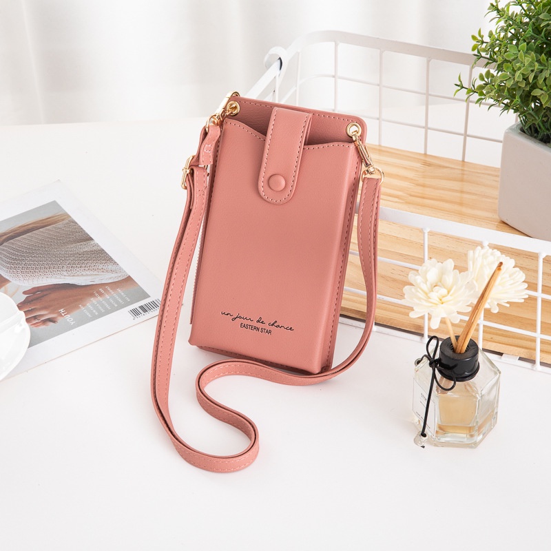 DOMPET HP SELEMPANG WANITA KULIT PREMIUM IMPORT HELPSEN SLOT KARTU UANG SLING BAG KOREA TALI PANJANG