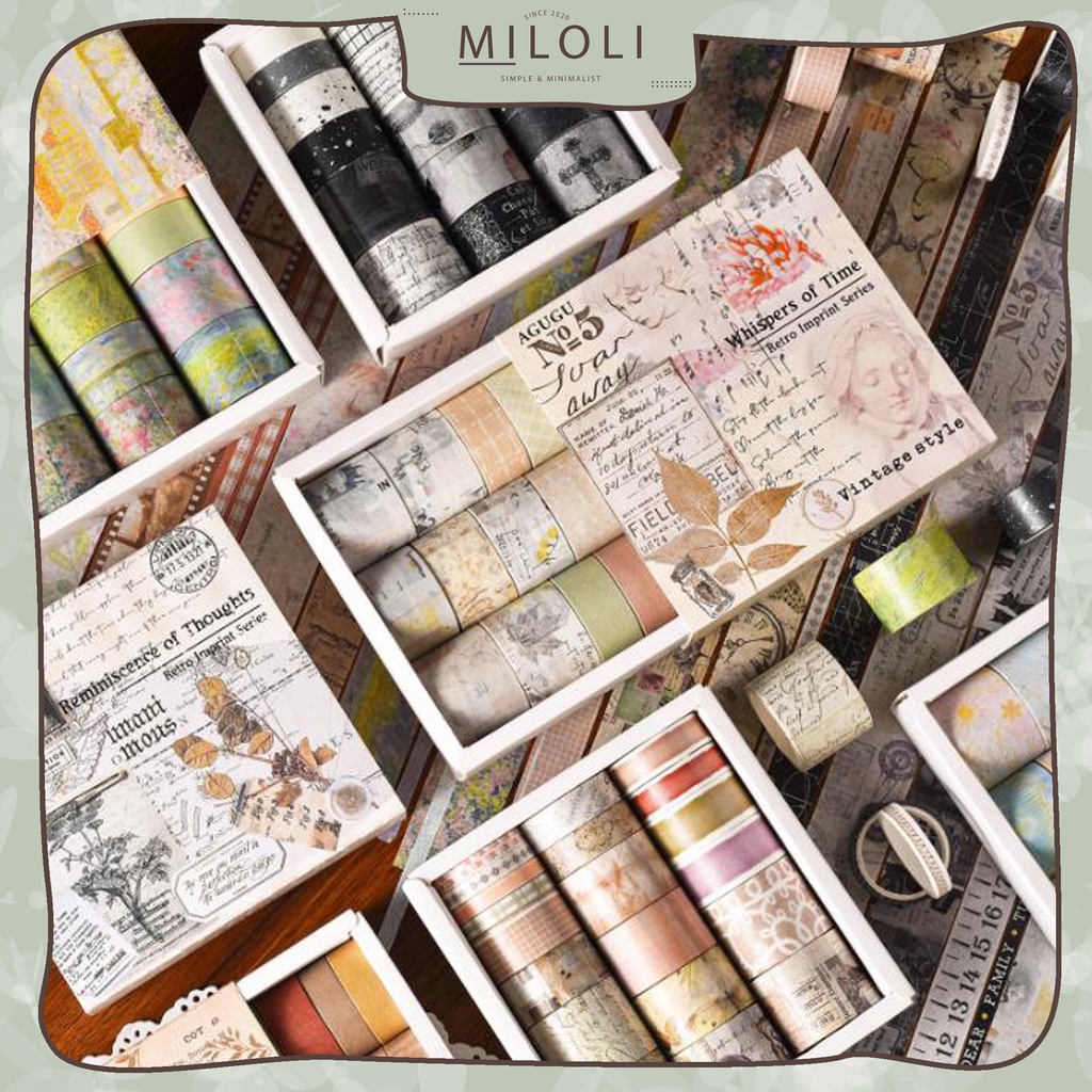 

[Miloli] 20 Rolls Washi Tape Box Colourful Aesthetic Washi Tape Decor Jurnal Dekor Masking Tape