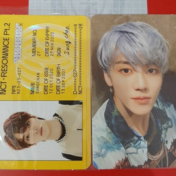 Photocard reload rollin ver jaemin + id card sungchan pc nct dream departure