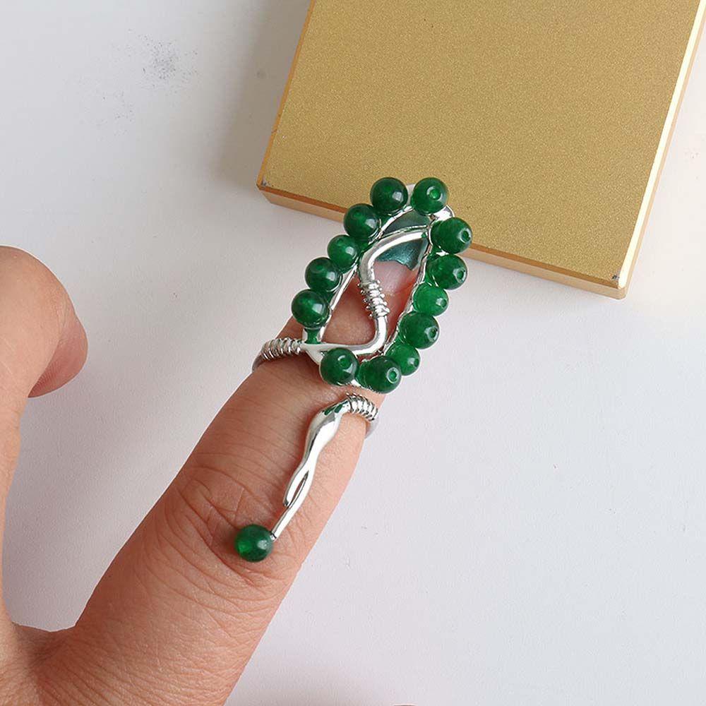 Mxbeauty Manik-Manik Armor Cincin Trendi Keren Gadis Hadiah Aksesoris Pesta Wanita Perhiasan Kuku Paduan Pembukaan Nail Ring