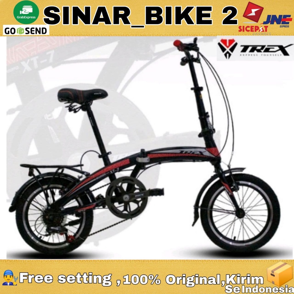 Sepeda Lipat 20 Inch TREX XT-7 Rem V-Brake 7 Speed Shimano