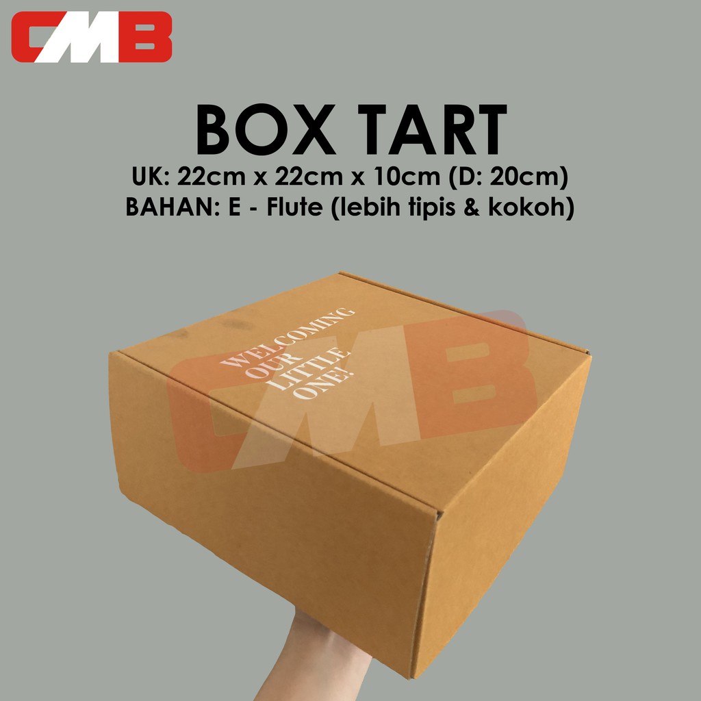 

kardus karton custom box makanan hampers baju polos kue tart Uk. 22 x 22 x 10
