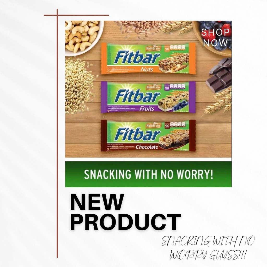 

Fitbar 22 gr All Variant||Fitbar Multigrain Sereal Bar - Netto 22gr||FITBAR MULTIGRAIN 22GR / SNACK CEMILAN OAT GANDUM SEHAT