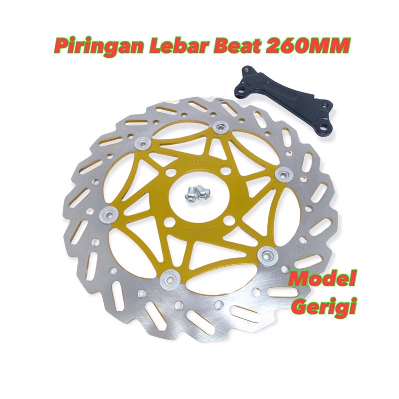 Piringan cakram depan lebar 260mm model gerigi motor beat vario 125/150 scoopy 4 lubang