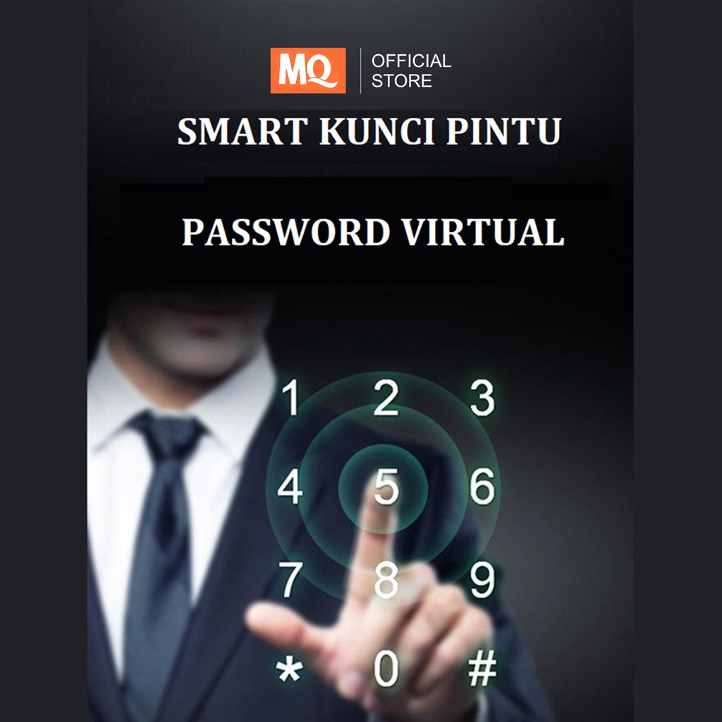 MQ kunci pintu elektronik Smart Door Lock Cerdas Sandi Sidik Jari