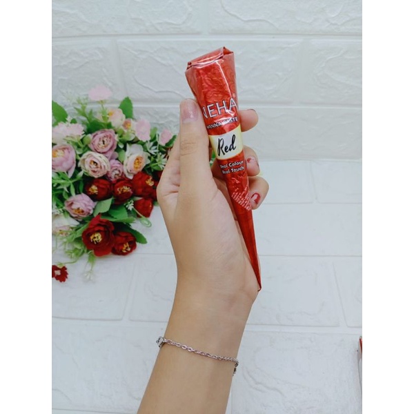 NEHA HENA PASTE RED 1 PCS HENNA HALAL WARNA MERAH