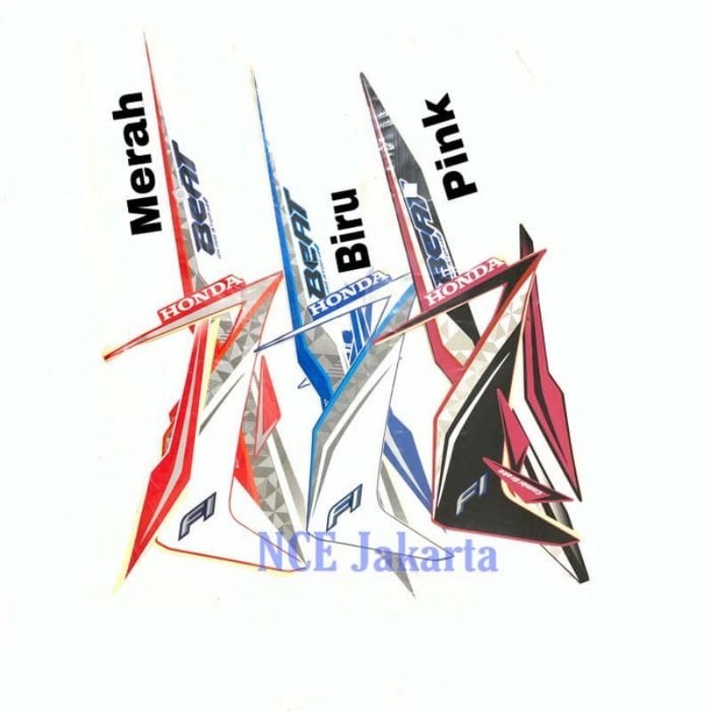 (BAYAR DITEMPAT) striping Beat 2017 lis stiker standar original Honda Beat fi indling stop 2017 stik