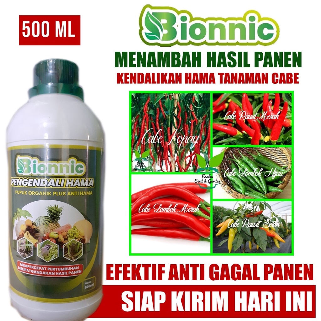 BIONNIC 500 ML - Pupuk Perangsang Cabai / Cabe Lebat dan Anti Hama Kutu Cabe, Kutu Putih, Wereng Cab