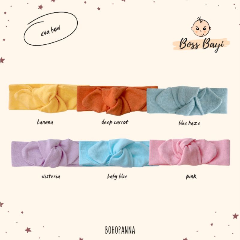 BOHOPANNA - Eva Bow Bohobaby (Bandana/Bando/Pita/Headband Bayi)