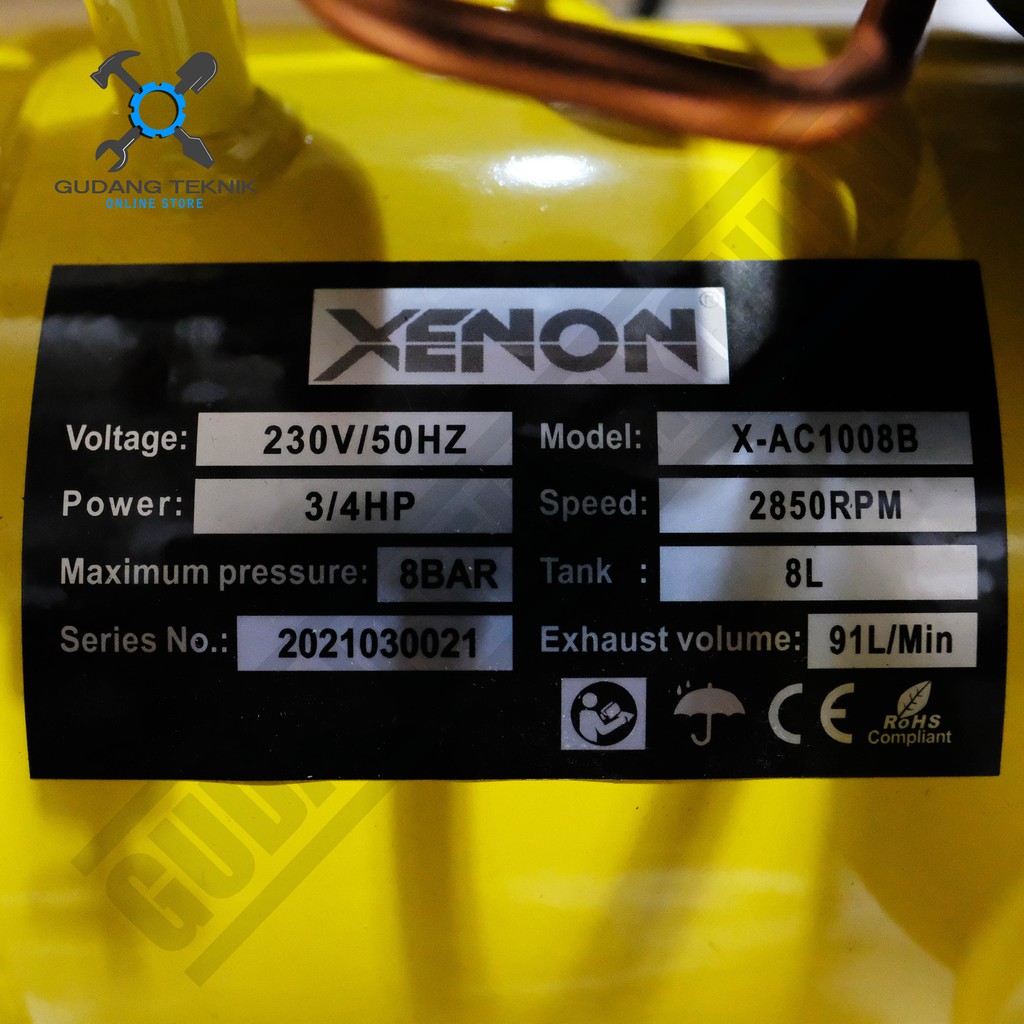 XENON X-AC1008B / Mesin Kompresor Compressor Xenon X-AC 1008B 3/4HP 8Liter