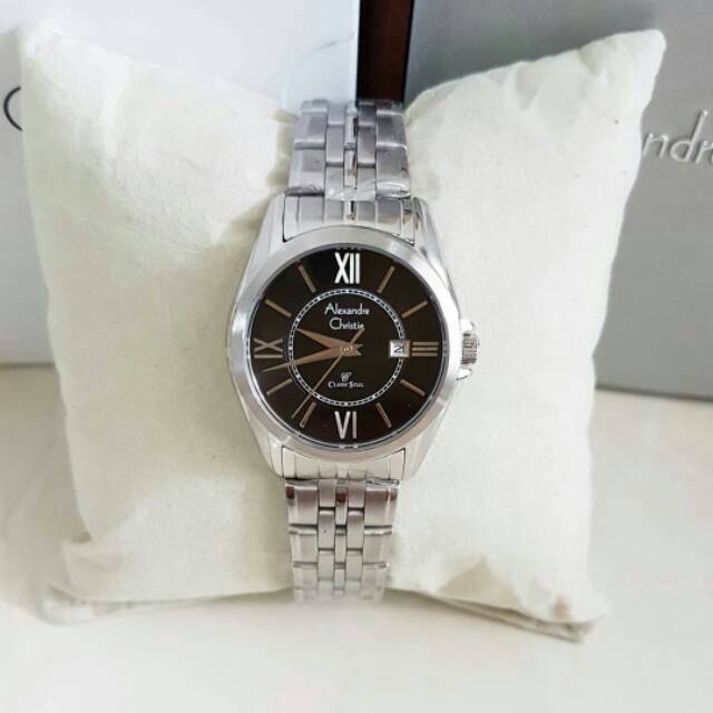 Jam Tangan Alexandre Christie AC8427 Wanita Original Silver Black